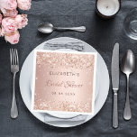 Rose gold confetti Bridal Shower Napkin<br><div class="desc">For an elegant,  classic,  glamourous and girly style bridal shower.  A rose gold gradient background,  decorated with confetti. With the text: Bridal Shower. Personalise and add the bride's name and a date.</div>