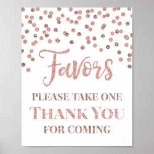 Rose Gold Confetti Favours Baby Shower Sign