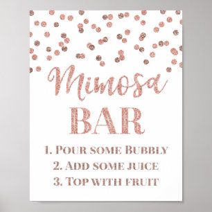 Rose Gold Confetti Mimosa Bar Sign Wedding