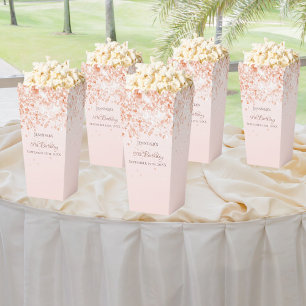 Rose gold confetti name birthday favour box