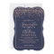 Rose gold confetti navy blue typography wedding