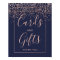 Rose gold confetti navy blue wedding Card gifts