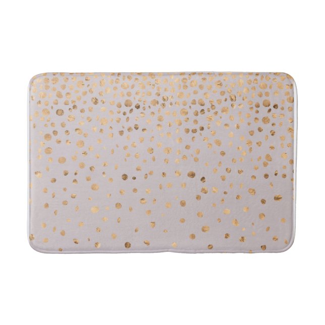 Rose Gold Confetti on Pale Lilac  Bath Mat (Front)