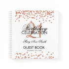 Rose Gold Confetti White 21st Birthday Guestbook