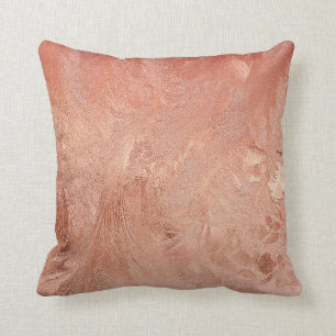 Rose Gold Copper Texture Metallic Cushion
