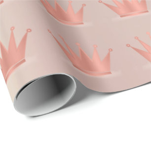 Rose Gold Copper White Prince Princess Sweet 16th Wrapping Paper