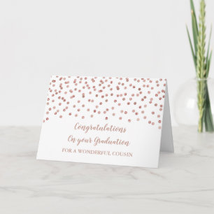 Rose Gold Cousin Congratulations Graduation Card