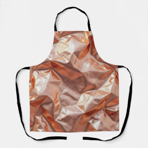 Rose Gold Crinkled Metallic Foil Luxe Apron