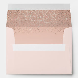Rose Gold Crown Sweet 16 Invitation Envelope