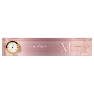 Rose Gold Custom Letter Name Desk Name Plate Gift