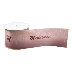 Rose Gold Custom Letter Your Name Gift Ribbon Satin Ribbon