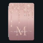Rose Gold Custom Letter Your Name iPad Air Cover<br><div class="desc">iPad Covers with Monogram Name Text Rose Gold Blush Glitter Sparkle Personalised Birthday - Anniversary or Wedding Gift / Suppliest - Add Your Letter / Name - Text or Remove - Make Your Special iPad Cases Gift - Resize and move or remove and add text / elements with customisation tool....</div>
