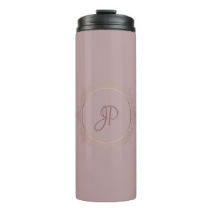 Rose Gold Custom Monogram Elegant Template Thermal Tumbler