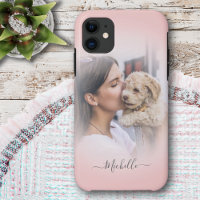 Rose Gold Custom  One Photo Gradient  iPhone Case