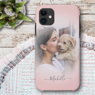 Rose Gold Custom  One Photo Gradient  iPhone Case