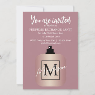 Rose Gold Custom Perfume Exchange Party Invitation