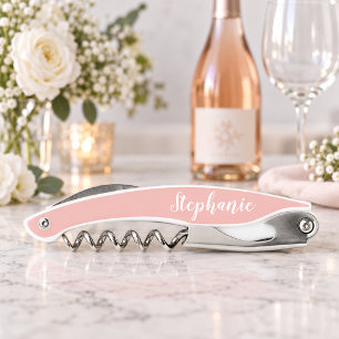 Rose Gold Custom Script Monogram Corkscrew