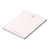 Rose Gold Cute Bee  Pink Nature Personalised Notepad (Rotated)