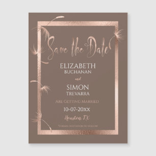 Rose Gold Dandelions and Chocolate Save the Date
