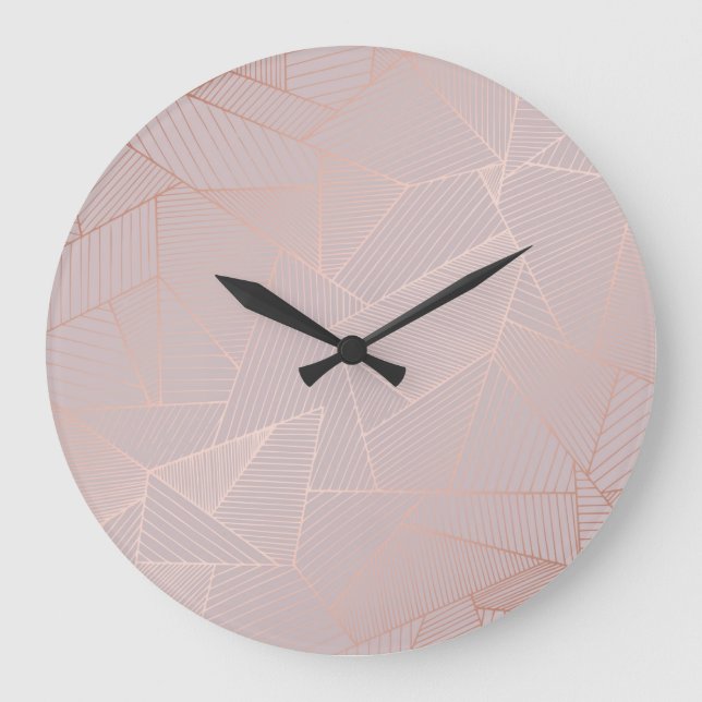 Rose gold decorative background, elegant. large clock (Front)