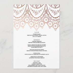 Rose Gold Delicate Lace Wedding Menu