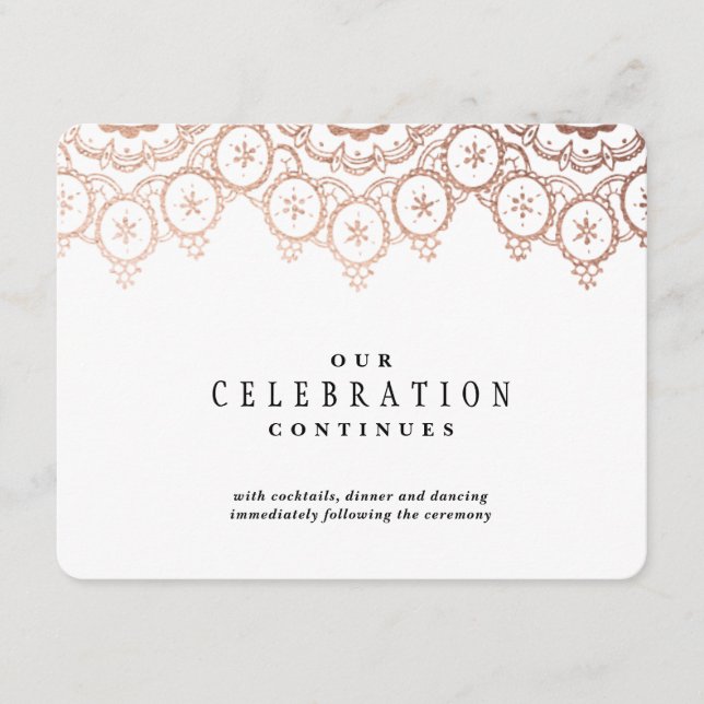 Rose Gold Delicate Wedding Enclosure Card (Front)