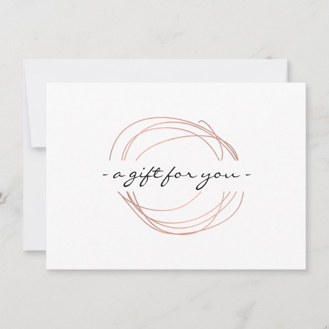 Rose Gold Designer Scribble Gift Certificate (Front)