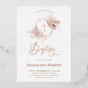 rose gold details Baptism boho flowers