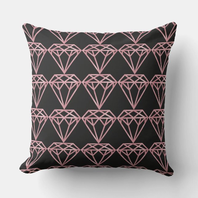Rose Gold Diamond Cushion (Front)