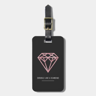 Rose Gold Diamond Luggage Tag