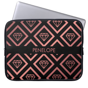 Rose Gold Diamond Pattern Laptop Sleeve