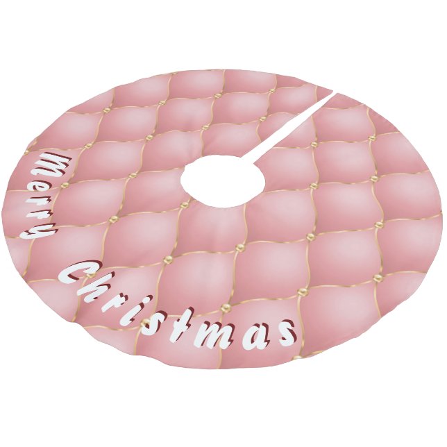 Rose Gold Diamonds Christmas Tree Skirt (Angled)