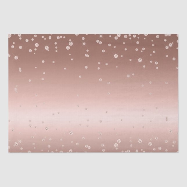 Rose Gold Diamonds Tissue Paper (Front)