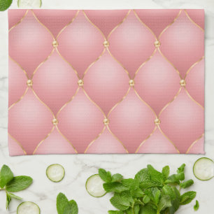 Rose Gold Diamonds Tufted Kitchen Towel