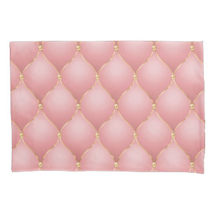 Rose Gold Diamonds Tufted Pillow Case