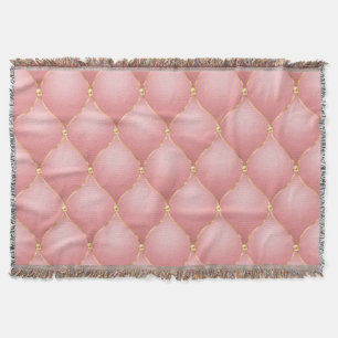 Rose Gold Diamonds Tufted Throw Blanket