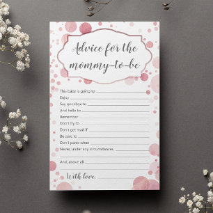 Rose Gold Dots Baby Shower Advice for mummy to be