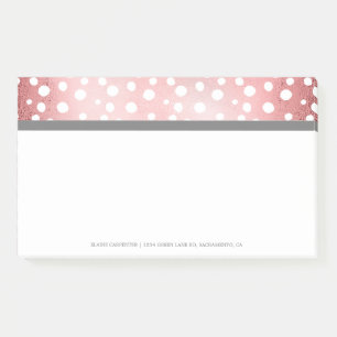 Rose Gold Dots Personalised Post-It Notes