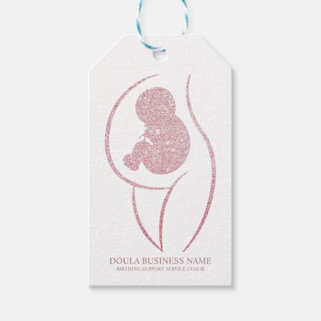 Rose Gold Doula Coach Gift Tags (Front)