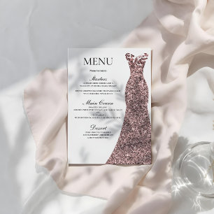 Rose Gold Dress Birthday Party Bridal Shower Menu