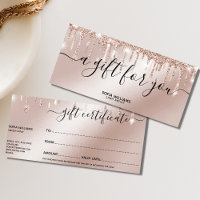 Rose Gold Drip Gift Certificate Gift Card add logo