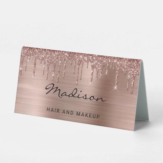 Rose Gold Dripping Glitter Metallic Business (Front)
