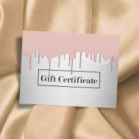Rose Gold Dripping Modern Salon Gift Certificate