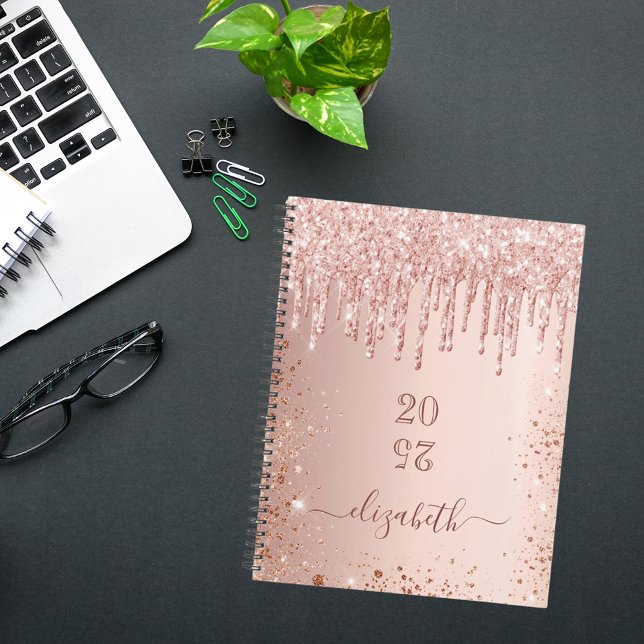 Rose gold drips blush name 2026 planner (Creator Uploaded)