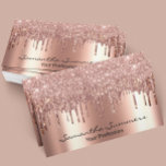 Rose Gold Drips Metal Elegant Customise Glitter Business Card<br><div class="desc">This design was created though digital art. It may be personalised in the area provided by changing the photo and/or text. Or it can be customised by choosing the click to customise further option and delete or change the colour the background, add text, change the text colour or style, or...</div>