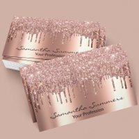 Rose Gold Drips Metal Elegant Customise Glitter
