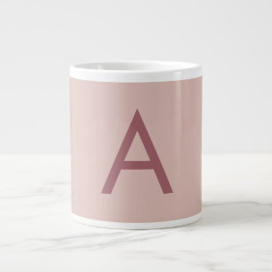 Rose Gold Dust Modern Monogram Initial Letter Large Coffee Mug