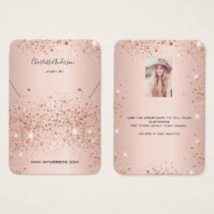 Rose gold earring photo display card