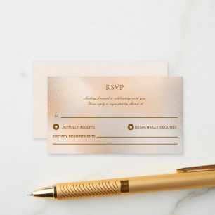 Rose Gold Elegant Alcohol Ink Wedding RSVP Card