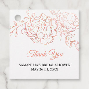 Rose Gold Elegant Bridal Shower Thank You Favour Tags
